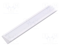 Profiles for LED modules; white; angular; white; L: 1m; aluminium