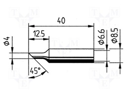 Tip; hoof; 4mm; for  soldering iron,for soldering station