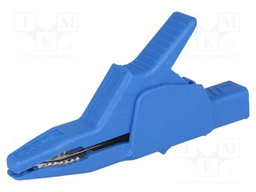Crocodile clip; 34A; blue; Grip capac: max.30mm; Socket size: 4mm