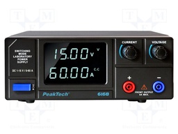 Laboratory power supply: standard; 1÷15VDC; 0÷60A; 230VAC