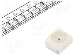 LED; SMD; 3528,PLCC2; red; 18÷45mcd; 3.5x2.8x1.75mm; 60°; 1.8÷2.2V