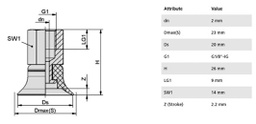 Component: suction cup; Man.series: PFYN; Mounting: G1/8-IG; 7g