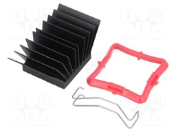 Heatsink: extruded; grilled; black; L: 27mm; W: 27mm; H: 19.5mm