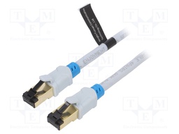 Patch cord; S/FTP; 6; OFC; PVC; grey; 0.75m; RJ45 plug,both sides