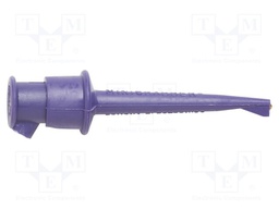 Clip-on probe; hook type; 5A; 60VDC; violet; 2.29mm; L: 59.69mm