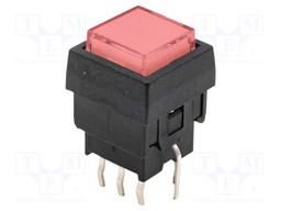 Switch: push-button; Pos: 2; DPDT; 0.1A/30VDC; transparent; THT