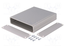 Enclosure: with panel; AKG; X: 105mm; Y: 120mm; Z: 26mm; aluminium