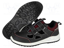 Sandals; Size: 41; black-white; leather; slip; with metal toecap