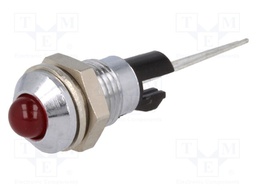 Indicator: LED; prominent; Cutout: Ø8mm; for PCB; brass; ØLED: 5mm