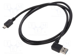 Cable; USB 2.0; gold-plated; 1m; black; 24AWG,28AWG; 480Mbps