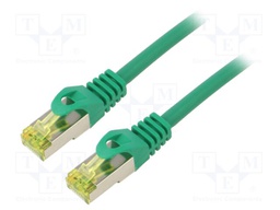 Patch cord; S/FTP; 6a; stranded; Cu; LSZH; green; 1.5m; 27AWG