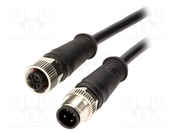 Cable: for sensors/automation; PIN: 4; M12-M12; 2m; plug; plug; 250V