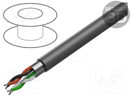 Wire; Alpha Essential C&C; 2x22AWG; PVC; dark grey; 300V; 305m