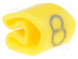 Markers for cables and wires; Label symbol: 8; 3÷5mm; PVC; yellow