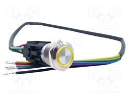 Switch: vandal resistant; SPDT; 3A/250VAC; IP67; ON-ON; yellow; 24V