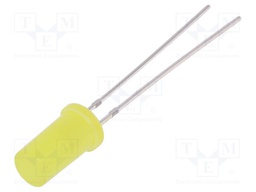 LED; 5mm; bipolar; yellow; 150÷220mcd; 180°; Front: flat