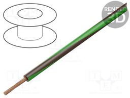 Wire; LgY; stranded; Cu; 1.5mm2; brown-green; PVC; 300/500V; 100m