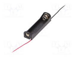 Holder; Leads: cables; Size: AAA,R3; Batt.no: 1; Colour: black; 150mm