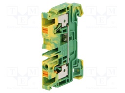 Splice terminal: rail; 4mm2; ways: 1; terminals: 2; yellow-green