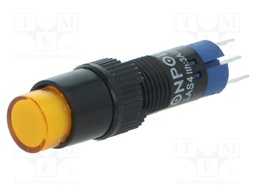 Switch: push-button; Pos: 2; SPDT; 0.5A/250VAC; 1A/24VDC; orange