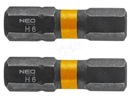 Kit: screwdriver bits; hex key; Overall len: 25mm; HEX 6mm; impact