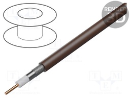 Wire: coaxial; RG6; 1x18AWG; wire; Cu; PVC; brown; 305m; CPR: Eca