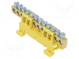Connector: terminal block; for DIN rail mounting; yellow; ways: 1