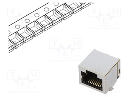 Socket; RJ45; PIN: 8; gold-plated; Layout: 8p8c; on PCBs; SMT
