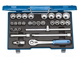 Wrench-set; 12-angles,rattle,socket spanner; 1/2"; 28pcs.