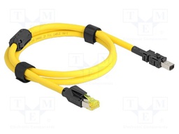 Patch cord; Cat: 6; Mini I/O Type 2 (D) plug,RJ45 plug; 1m; PVC