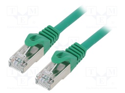 Patch cord; S/FTP; 6a; solid; Cu; LSZH; green; Len: 1m; 27AWG