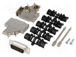 D-Sub HD; PIN: 26; plug; male; soldering; for cable; black
