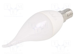 LED lamp; cool white; E14; 230VAC; 520lm; 6W; 160°; 6400K