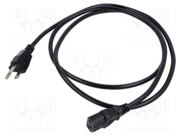 Cable; 3x0.75mm2; IEC C13 female,NEMA 5-15 (B) plug; PVC; 3m