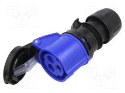 Connector: AC supply; plug; female; 230VAC; PIN: 3; 2P+PE; for cable