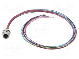 Connector: M12; socket; male; straight; with lead; PIN: 12; 0.14mm2