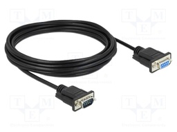 Cable; D-Sub 9pin socket,D-Sub 9pin plug; PVC; Len: 5m; black