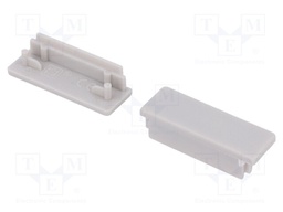 Cap for LED profiles; grey; ABS; Application: WIDE24