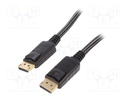 Cable; DisplayPort 1.2; DisplayPort plug,both sides; 3m; 28AWG