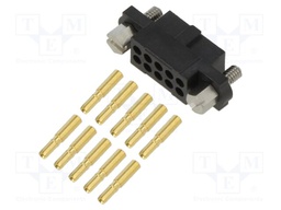Rectangular Connector, Jackscrews, Datamate J-Tek M80 Series, 10 Contacts, Receptacle, 2 mm, Crimp