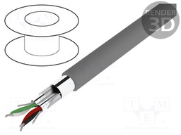 Wire; Alpha Essential C&C; 2x2x22AWG; PVC; dark grey; 300V; 305m