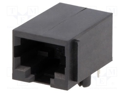 Socket; RJ50; PIN: 10; Layout: 10p10c; THT; on PCBs; angled