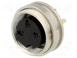 Connector: M16; female; IP40; socket; soldering; 250V; PIN: 3; 5A