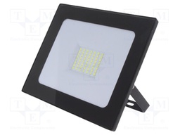 Lamp: LED flood light; 6500(typ)K; IP65; Body: black; 30W; 230VAC