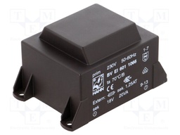 Transformer: encapsulated; 20VA; 230VAC; 18V; 1112mA; Mounting: PCB