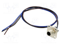 Connector: M12; socket; male; straight; with lead; PIN: 3; 0.34mm2