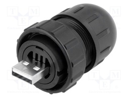 Plug; USB A; Data-Con-X; for cable; straight; USB 2.0; IP67,IP68