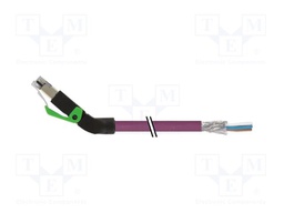 Patch cord; wires,RJ45 up angled plug; 5e; stranded; Cu; PUR; 10m