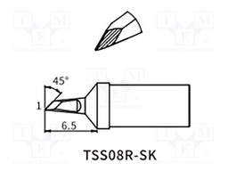 Tip; cut spade; 1mm; QUICK-TS8