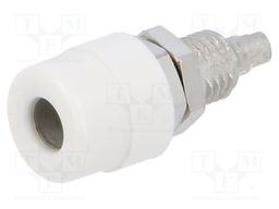 Connector: 4mm banana; socket; 32A; 60VDC; white; screw; -25÷85°C